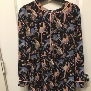 LOFT long sleeve tunic dress w/fun print 6P